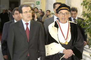 Prodi e il Rettore Sandro Pontremoli