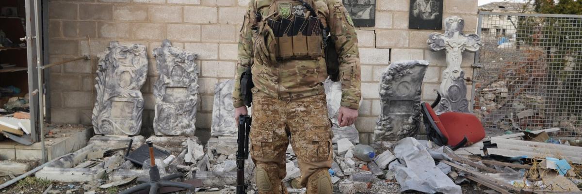 scatto di guerra in Donbass