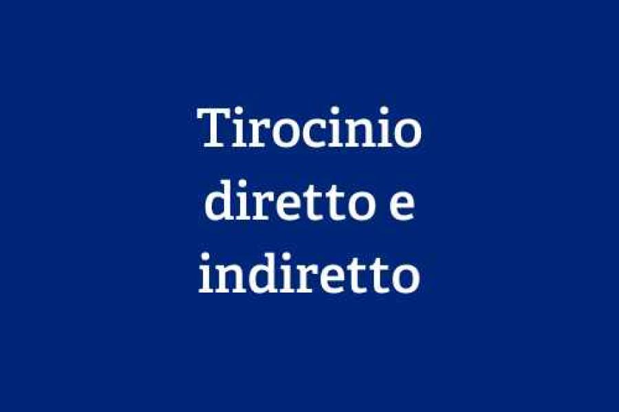 tirocinio diretto e indiretto